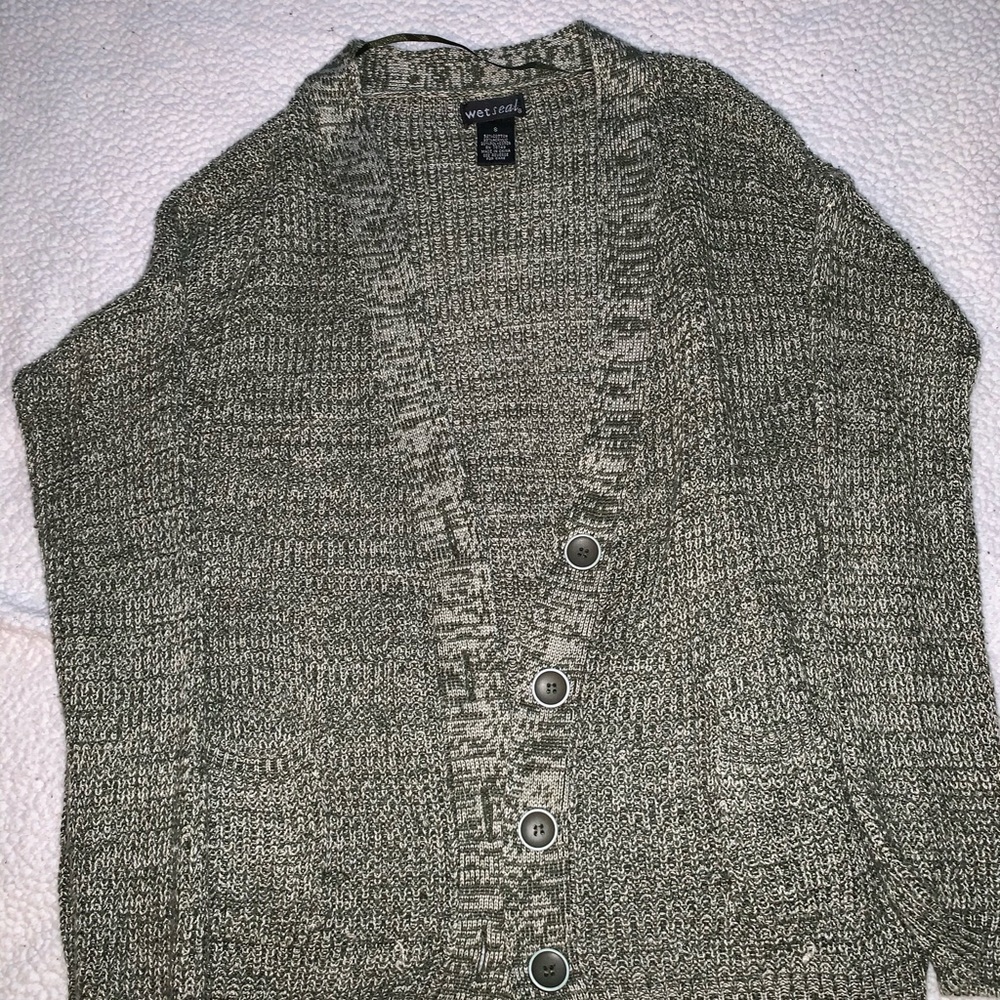 Green, marbled cardigan